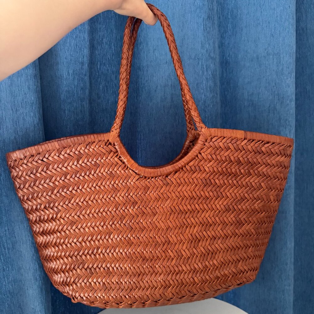 Dragon Diffusion Handwoven Leather Tote – Chic Travel Essential